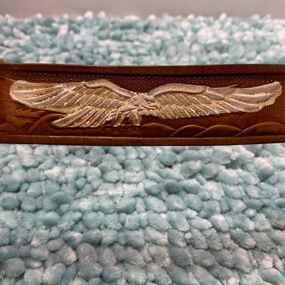 Labor Day Sale Cindilo Classic Brown Vacuno Leather Cowboy Belt - Picture 8 of 14